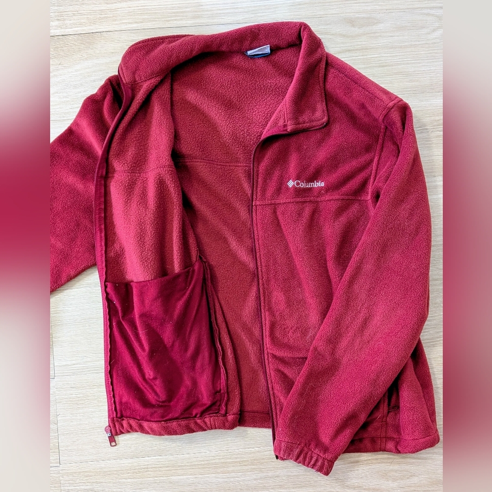 Columbia Red Fleece Full Zip Jacket